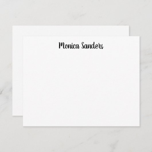 可愛シンプルいモダンよくはしゃぐカジュアルBlack Script ノートカード (正面/裏面)