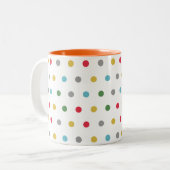 可愛シンプルいモダンカラフル水玉模様 ツートーンマグカップ (正面左)