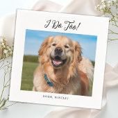 可愛シンプルいモダンペットドッグ結婚の スタンダードカクテルナプキン