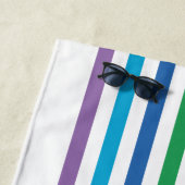 可愛シンプルいモダンレインボー色のストライプ模様 ビーチタオル (インサイチュ)