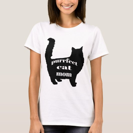 可愛シンプルいモダン猫母シャツ Tシャツ (正面)