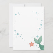 可愛シンプルいリトルマーメイド子供の誕生日 招待状 (裏面)