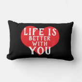 可愛シンプルい人生が君のタイポグラフィより良い | ランバークッション (正面)