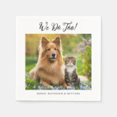 可愛シンプルい写真モダンのペットの犬結婚の スタンダードカクテルナプキン (正面)