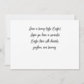 可愛シンプルい子供のシンプル写真のためのイースターバニーの カード (裏面)