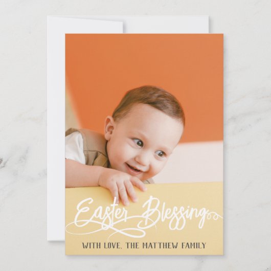 可愛シンプルい子供のシンプル写真のためのイースターバニーの シーズンカード (正面)