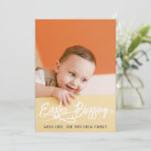 可愛シンプルい子供のシンプル写真のためのイースターバニーの シーズンカード (スタンド正面)