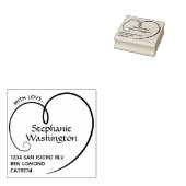 可愛シンプルい愛ハート名差出人住所 ラバースタンプ (押印)