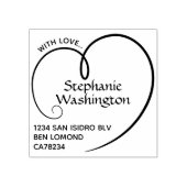 可愛シンプルい愛ハート名差出人住所 ラバースタンプ (インプリント)