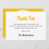 可愛シンプルい旅のまわりに日1歳の誕生日 サンキューカード (正面/裏面)