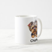 可愛シンプルい犬の名愛らしいリアル コーヒーマグカップ (正面右)