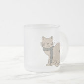 可愛シンプルい猫子猫アニマルニャーペットバレンタイン フロストグラスマグカップ (正面右)