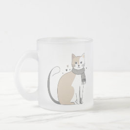 可愛シンプルい猫子猫アニマルニャーペットバレンタイン フロストグラスマグカップ