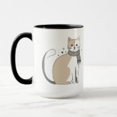 可愛シンプルい猫子猫アニマルニャーペットバレンタイン マグカップ (左)