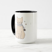 可愛シンプルい猫子猫アニマルニャーペットバレンタイン マグカップ (正面左)