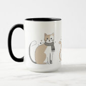 可愛シンプルい猫子猫アニマルニャーペットバレンタイン マグカップ (左)