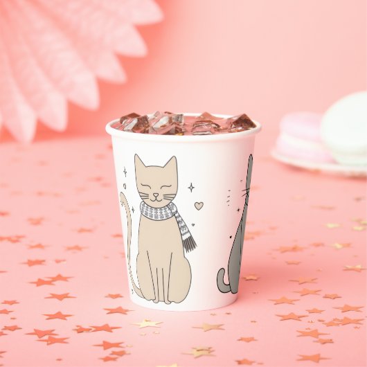 可愛シンプルい猫子猫アニマルニャーペットバレンタイン 紙コップ (インサイチュ)