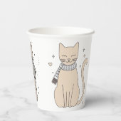 可愛シンプルい猫子猫アニマルニャーペットバレンタイン 紙コップ (裏面)