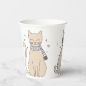 可愛シンプルい猫子猫アニマルニャーペットバレンタイン 紙コップ (正面)