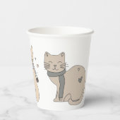 可愛シンプルい猫子猫アニマルニャーペットバレンタイン 紙コップ (裏面)