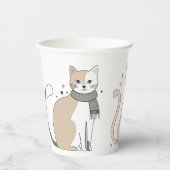 可愛シンプルい猫子猫アニマルニャーペットバレンタイン 紙コップ (正面)