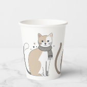 可愛シンプルい猫子猫アニマルニャーペットバレンタイン 紙コップ (正面)