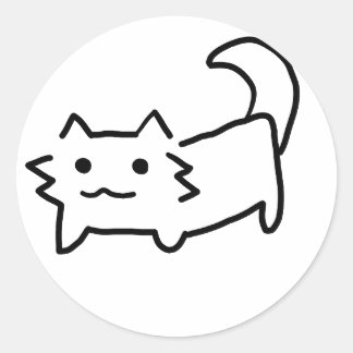 可愛シンプルい猫 ラウンドシール