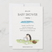 可愛シンプルい男の赤ちゃん招待状用水彩 招待状 (正面)