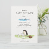 可愛シンプルい男の赤ちゃん招待状用水彩 招待状 (スタンド正面)