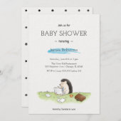 可愛シンプルい男の赤ちゃん招待状用水彩 招待状 (正面/裏面)