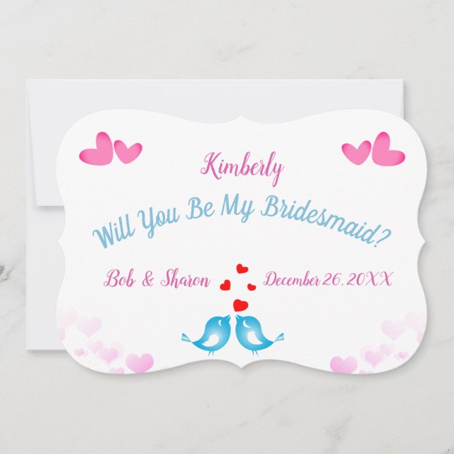 可愛シンプルい私の花嫁の招待状 (正面)