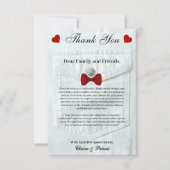 可愛シンプルい紳士のベビーシャワーフォーマル サンキューカード (正面)