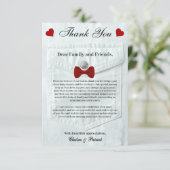 可愛シンプルい紳士のベビーシャワーフォーマル サンキューカード (スタンド正面)