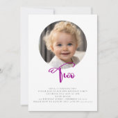 可愛シンプルい誕生日の写真 招待状 (正面)