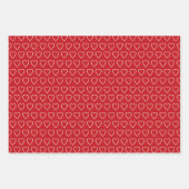 可愛シンプルい赤いハート柄バレンタイン ラッピングペーパーシート (正面2)