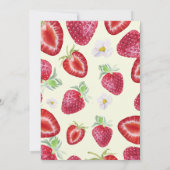 可愛シンプルい赤ブルーベリースウィート1st誕生日 招待状 (裏面)