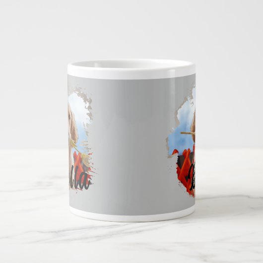 可愛シンプルグランジいモダン愛犬家 ジャンボコーヒーマグカップ (正面)