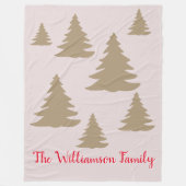 可愛シンプルモダンいニュートラルなキャビンの台本金ゴールド フリースブランケット (正面)