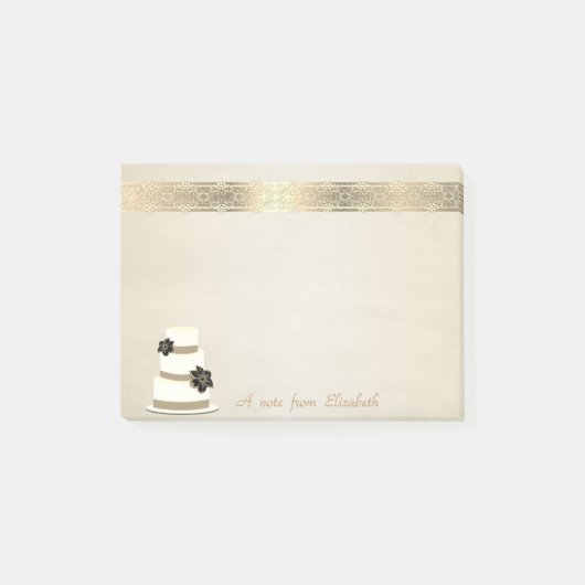 可愛スタイリッシュいエレガント、レース、ケーキ ポストイット (正面)