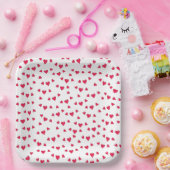 可愛スタイリッシュいシンプル赤いハートミニマル ペーパープレート (パーティー)