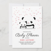 可愛スタイリッシュいパンダベアーガールベビーシャワー招待状 招待状 (正面)