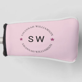 可愛スタイリッシュいパーソナライズされたモノグラムピンク ゴルフヘッドカバー