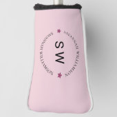 可愛スタイリッシュいパーソナライズされたモノグラムピンク ゴルフヘッドカバー (回転90)