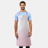 可愛スタイリッシュい水彩ピンクグラデーション効果カスタム エプロン (着用した状態)