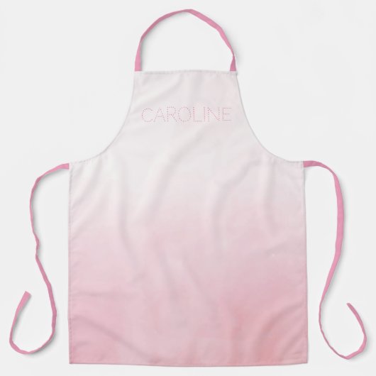 可愛スタイリッシュい水彩ピンクグラデーション効果カスタム エプロン (正面)