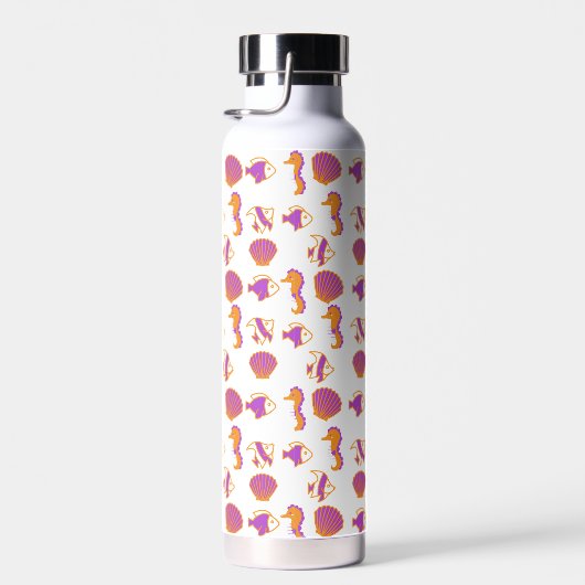 可愛スタイリッシュい海カラフル生活の水中パターン ウォーターボトル (右面)
