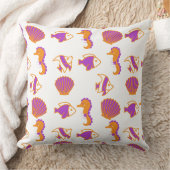 可愛スタイリッシュい海カラフル生活の水中パターン クッション (ブランケット)