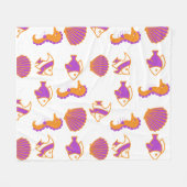 可愛スタイリッシュい海カラフル生活の水中パターン フリースブランケット (正面(横))