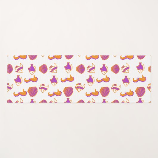 可愛スタイリッシュい海カラフル生活の水中パターン ヨガマット (正面(横))