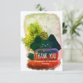 可愛スタイリッシュい漫画のふわふわ猫 サンキューカード (スタンド正面)